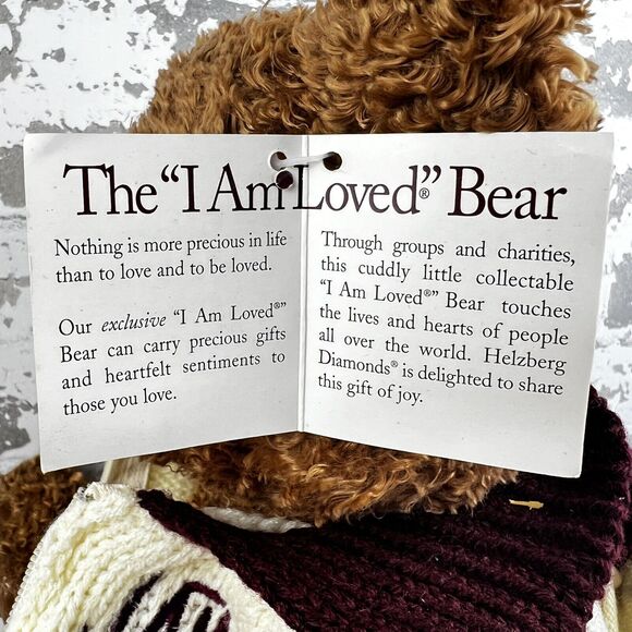 I Am Loved Teddy Bear 2005 Helzberg Diamonds Stuffed Bear Gift‎ Pouch Backpack - Picture 10 of 11